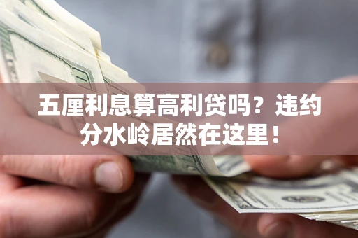 济南五厘利息算高利贷吗？违约分水岭居然在这里！