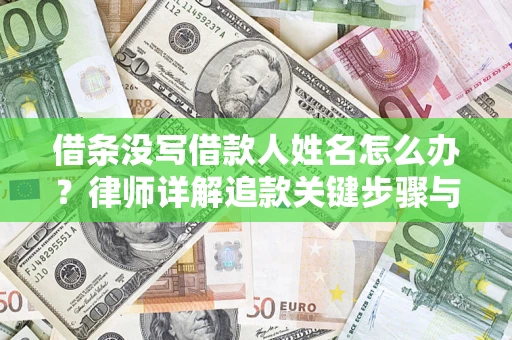 济南借条没写借款人姓名怎么办？律师详解追款关键步骤与证据链构建