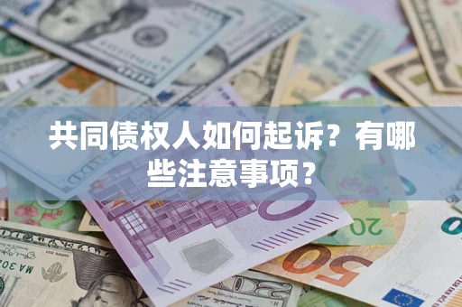 济南共同债权人如何起诉？有哪些注意事项？